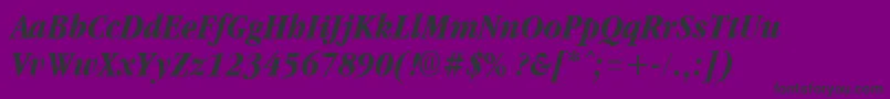 GarnetcondensedBoldItalic-Schriftart – Schwarze Schriften auf violettem Hintergrund