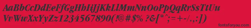 GarnetcondensedBoldItalic Font – Black Fonts on Red Background