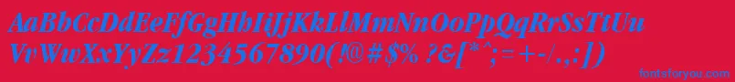 GarnetcondensedBoldItalic Font – Blue Fonts on Red Background