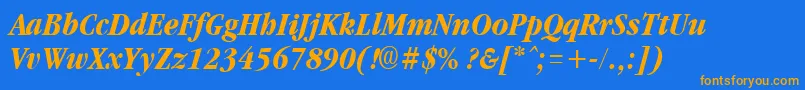 GarnetcondensedBoldItalic Font – Orange Fonts on Blue Background