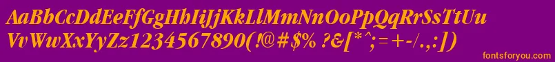 GarnetcondensedBoldItalic Font – Orange Fonts on Purple Background