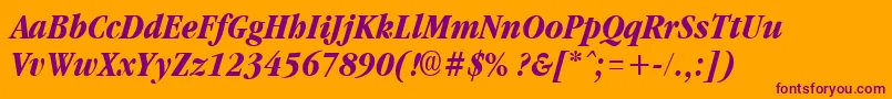 GarnetcondensedBoldItalic Font – Purple Fonts on Orange Background