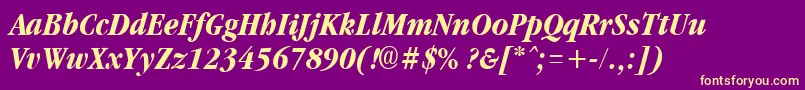 Шрифт GarnetcondensedBoldItalic – жёлтые шрифты на фиолетовом фоне