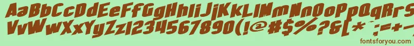 SfObliquitiesExtendedBold Font – Brown Fonts on Green Background