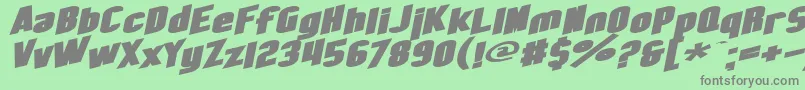 SfObliquitiesExtendedBold-Schriftart – Graue Schriften auf grünem Hintergrund