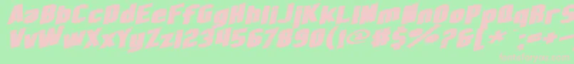 SfObliquitiesExtendedBoldフォントについての詳細 フォントSfObliquitiesExtendedBold – 緑の背景にピンクのフォント