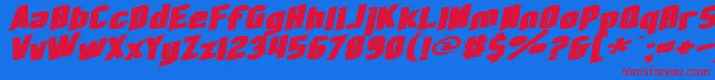 SfObliquitiesExtendedBold Font – Red Fonts on Blue Background