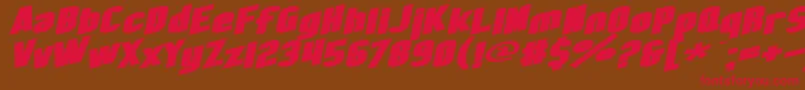 SfObliquitiesExtendedBold Font – Red Fonts on Brown Background
