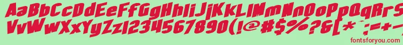 SfObliquitiesExtendedBold Font – Red Fonts on Green Background