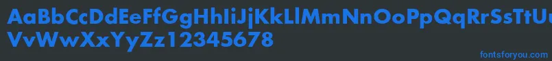 FusionBold-Schriftart – Blaue Schriften auf schwarzem Hintergrund