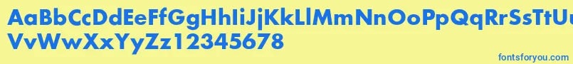 FusionBold-Schriftart – Blaue Schriften auf gelbem Hintergrund