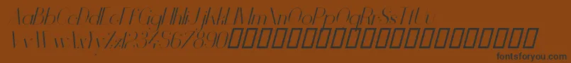 Więcej informacji o czcionce VanityLightItalic Czcionka VanityLightItalic – czarne czcionki na brązowym tle