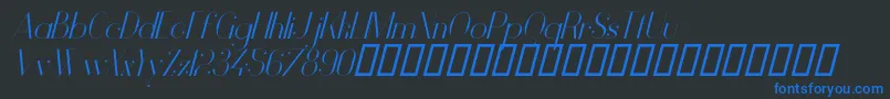VanityLightItalic-Schriftart – Blaue Schriften auf schwarzem Hintergrund
