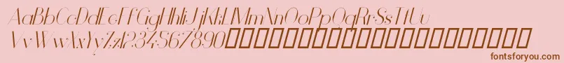 VanityLightItalic Font – Brown Fonts on Pink Background