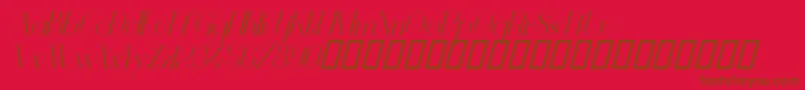 Fonte VanityLightItalic – fontes marrons em um fundo vermelho