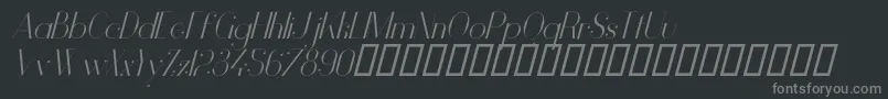 VanityLightItalic Font – Gray Fonts on Black Background