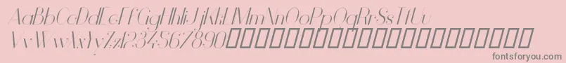 VanityLightItalic-Schriftart – Graue Schriften auf rosa Hintergrund