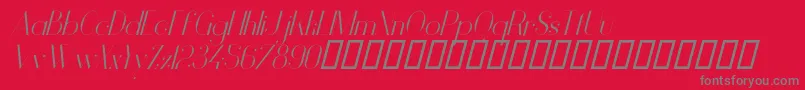 VanityLightItalic-Schriftart – Graue Schriften auf rotem Hintergrund