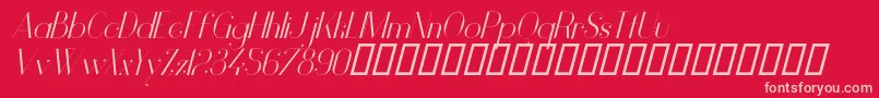 VanityLightItalic Font – Pink Fonts on Red Background