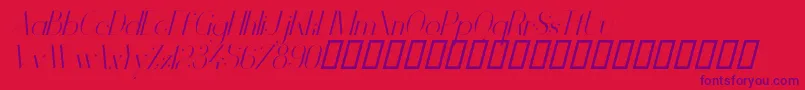 VanityLightItalic-fontti – violetit fontit punaisella taustalla