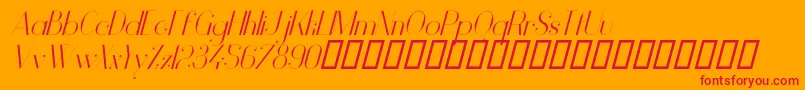 VanityLightItalic Font – Red Fonts on Orange Background