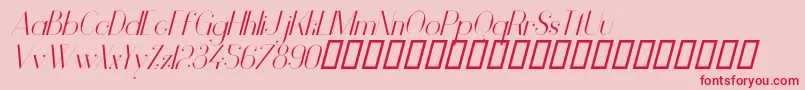 VanityLightItalic Font – Red Fonts on Pink Background