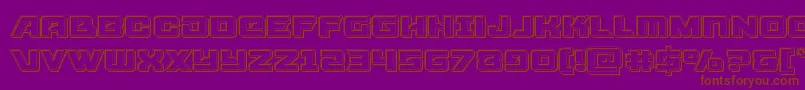 Aircruiserengrave-Schriftart – Braune Schriften auf violettem Hintergrund