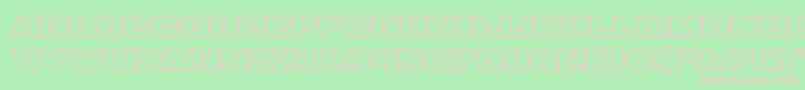 Aircruiserengrave-Schriftart – Rosa Schriften auf grünem Hintergrund