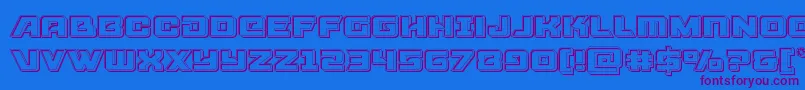 Шрифт Aircruiserengrave – фиолетовые шрифты на синем фоне