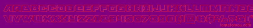 Aircruiserengrave Font – Red Fonts on Purple Background