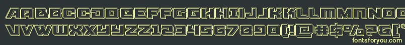 Aircruiserengrave Font – Yellow Fonts on Black Background