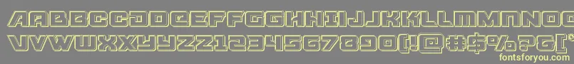 Aircruiserengrave-fontti – keltaiset fontit harmaalla taustalla