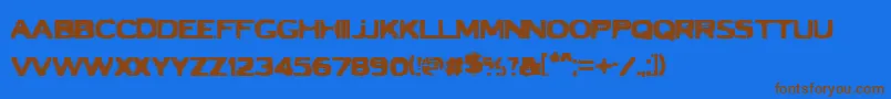 VtcbadluckRegular Font – Brown Fonts on Blue Background