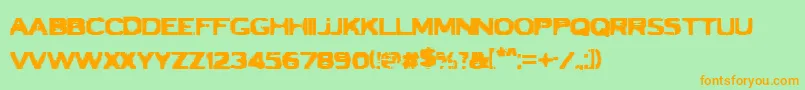 VtcbadluckRegular Font – Orange Fonts on Green Background