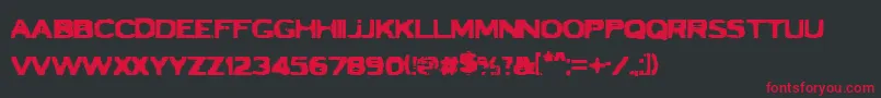 VtcbadluckRegular Font – Red Fonts on Black Background