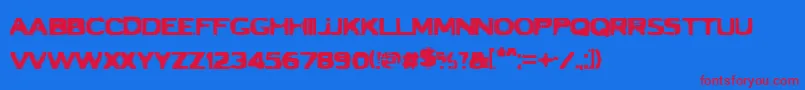 フォントVtcbadluckRegular – 赤い文字の青い背景