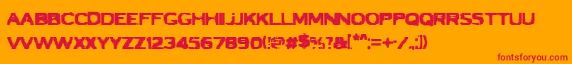 VtcbadluckRegular Font – Red Fonts on Orange Background