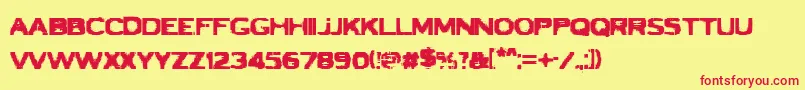 VtcbadluckRegular Font – Red Fonts on Yellow Background