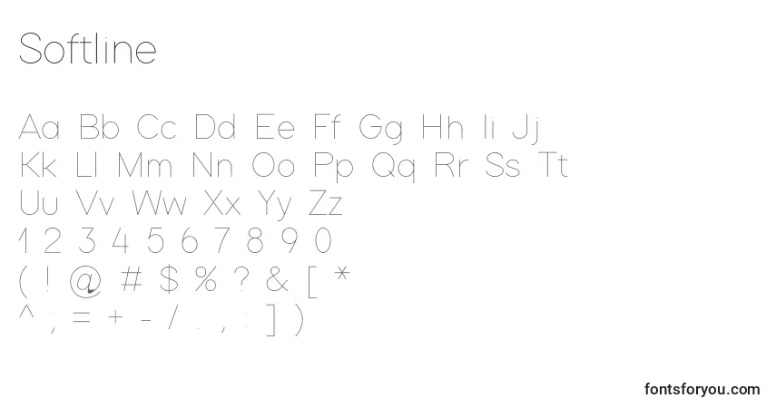 Softlineフォント–アルファベット、数字、特殊文字