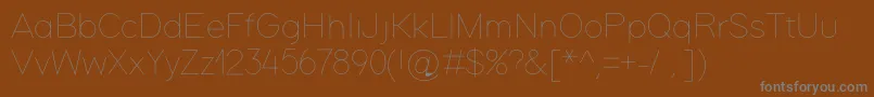 Softline-Schriftart – Graue Schriften auf braunem Hintergrund