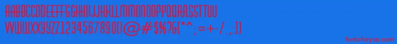HuxleyroughBold Font – Red Fonts on Blue Background