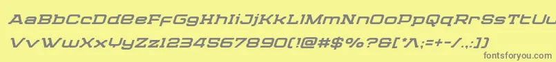 Cydoniacenturysuperital-fontti – harmaat kirjasimet keltaisella taustalla