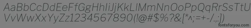 LibrefranklinThinitalic-Schriftart – Schwarze Schriften auf grauem Hintergrund