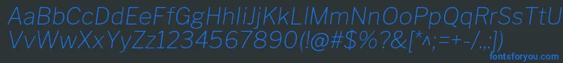 LibrefranklinThinitalic Font – Blue Fonts on Black Background