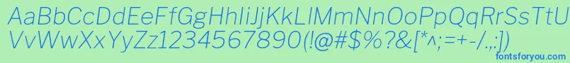 LibrefranklinThinitalic Font – Blue Fonts on Green Background