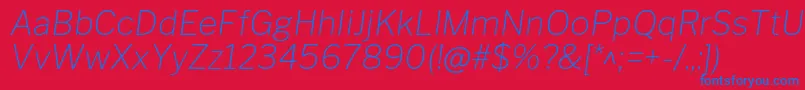 LibrefranklinThinitalic Font – Blue Fonts on Red Background