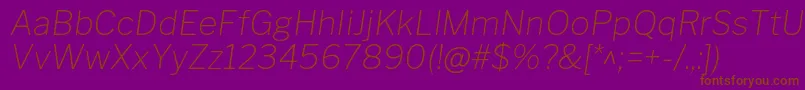 LibrefranklinThinitalic Font – Brown Fonts on Purple Background