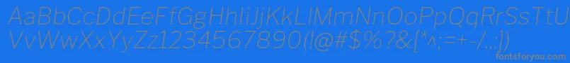 LibrefranklinThinitalic Font – Gray Fonts on Blue Background