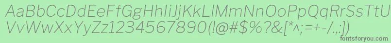 フォントLibrefranklinThinitalic – 緑の背景に灰色の文字