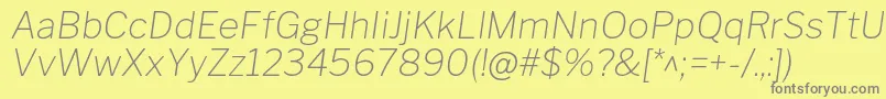 LibrefranklinThinitalic Font – Gray Fonts on Yellow Background